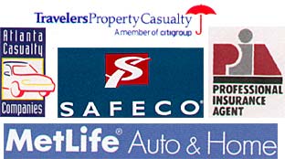 travelers property casualty - atlanta casualty companies - safeco - metlife auto and home - professional insurance agent logos
